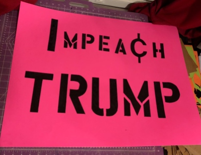 Impea¢h Trump. Stencil, sharpies, poster board. Make this! Suzanne Skaar